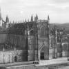 Frontage of the Monastery of Batalha with its rich Gothic style stone carvings.